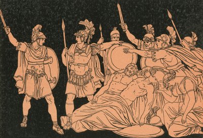 Vend over kroppene til Alma og Galaesus av Bartolomeo Pinelli