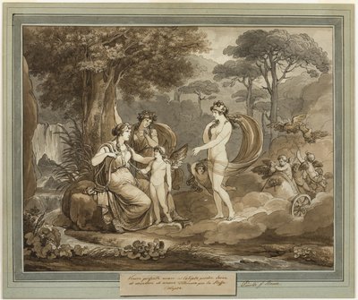 Venus presenterer Cupid til Calypso, fra The Adventures of Telemachus, bok 7 av Bartolomeo Pinelli