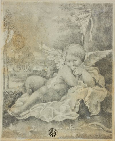 Amor i et landskap av Bartolomeo Schedoni