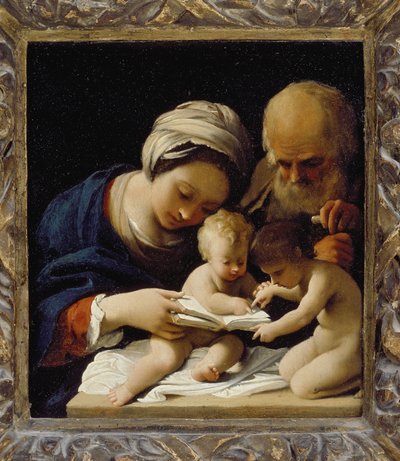 Den hellige familie med den unge døperen Johannes av Bartolomeo Schedoni