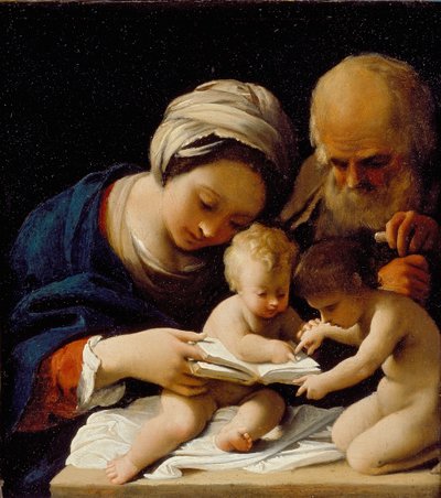 Den hellige familie med den unge døperen Johannes, tidlig på 1600-tallet av Bartolomeo Schedoni