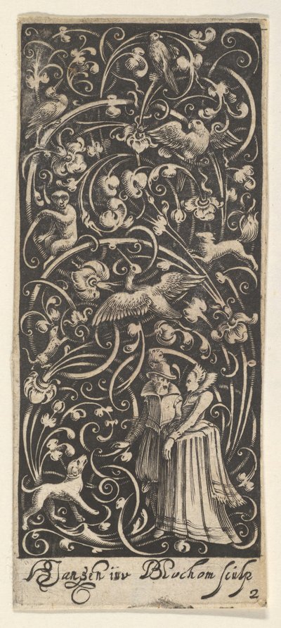 Vertikalt panel med mann og kvinne, ca. 1631. av Bartolomeus van Lochom