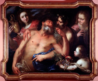 Drunken Silenus (olje på lerret av Bartolommeo Biscaino