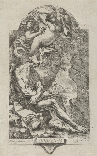 Saint Paul av Theben fristet av en demon, etter Magnasco, ca. 1720-30. av Bartolommeo Gazalis