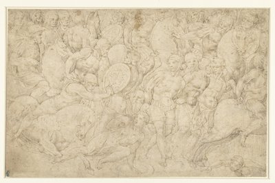 Kamp mellom kavaleri og fotsoldater og bortføring av fanger av Bartolommeo Neroni (attributed to)