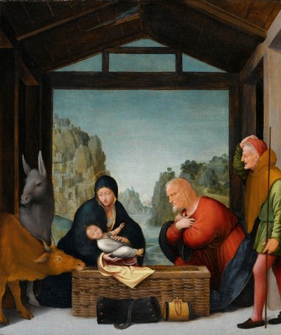 Hyrdenes tilbedelse av Bartolommeo Suardi (circle of)