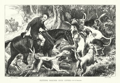 Å sette hunder i dekning (gravering) av Basil Bradley