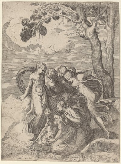 Funnet av Moses av Battista Angolo del Moro, after Andrea Meldolla, called Schiavone
