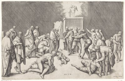 Paktens ark i Dagons tempel av Battista Franco