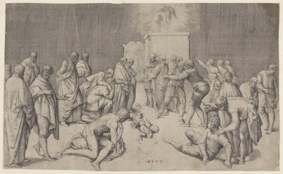 Paktens ark i Dagons tempel av Battista Franco