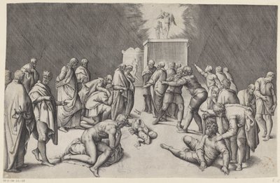 Paktens ark i Dagons tempel av Battista Franco