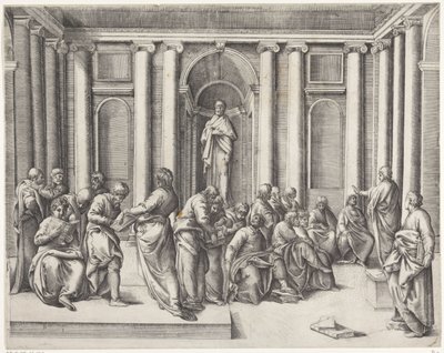 Kristus blant de skriftlærde i templet av Battista Franco