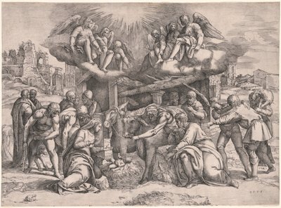 Hyrdenes tilbedelse, ca. 1552. av Battista Franco