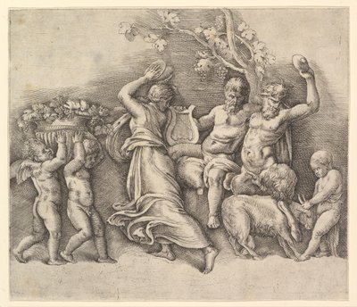 A Bachnal, 1530-61. av Battista Franco Veneziano