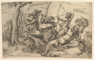 Bortføringen av Dejanira. av Battista Franco Veneziano