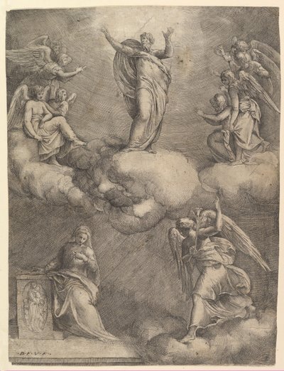 Kunngjøringen, før 1557. av Battista Franco Veneziano