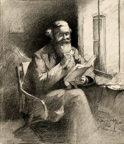 A Good Story, 1889 (kull på kremvevet papir) av Bayard Henry Tyler