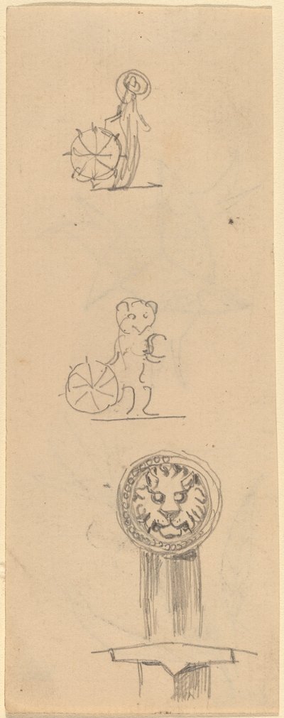 Ark med skisser [recto] av Beatrice Godwin Whistler