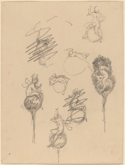 Studier for smykkedesign [recto] av Beatrice Godwin Whistler