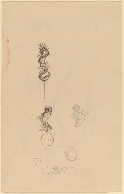 Studier for smykkedesign [recto] av Beatrice Godwin Whistler