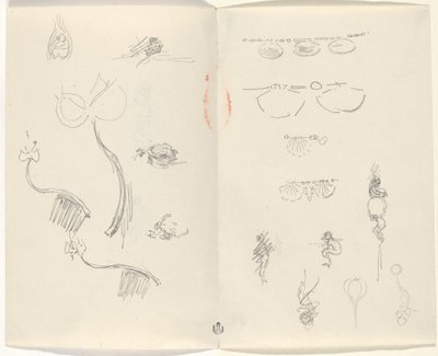 Studier for smykkedesign [verso] av Beatrice Godwin Whistler