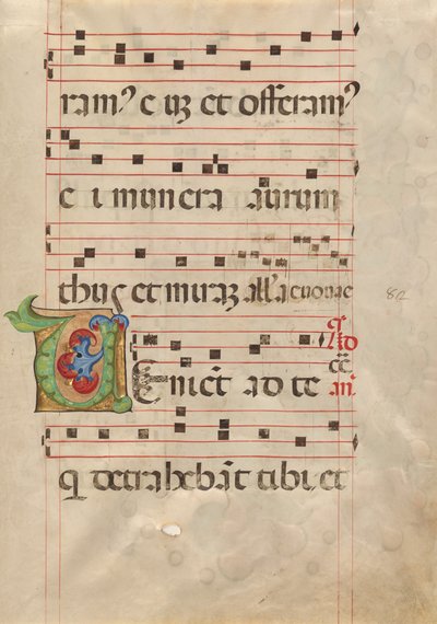 Dekorert initial V av Belbello da Pavia