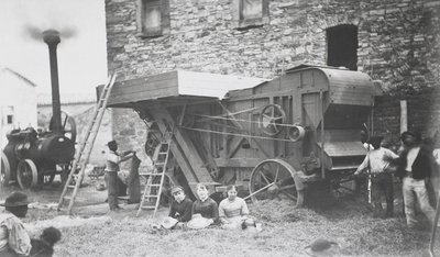 Damptreskemaskin, Mons, 1883 av Belgian Photographer