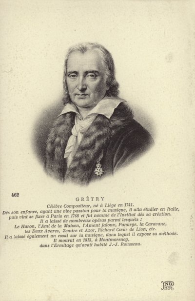 Andre Gretry , belgisk komponist (1741-1813) av Belgian School