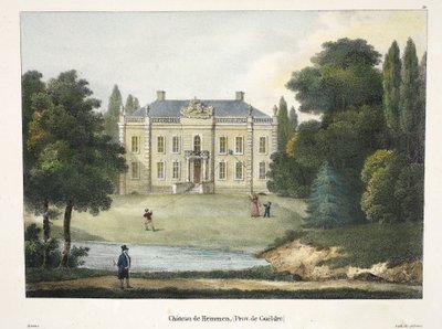 Hemmen slott, ca. 1895 (fotokrom) av Belgian School