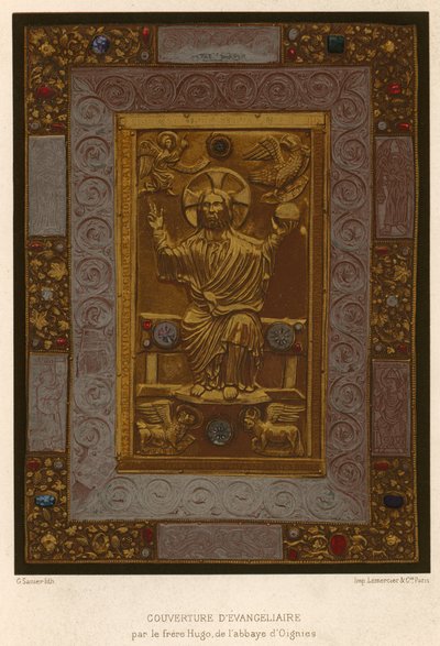 Cover av Evangeliaire av Friar Hugo fra Abbey of Oignies av Belgian School