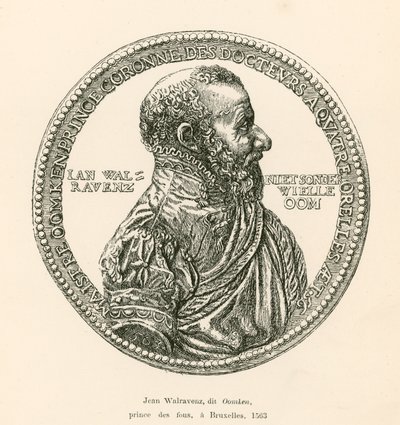 Jean Walravenz, kjent som Oomken, Prince of Fools, i Brussel, 1563 av Belgian School