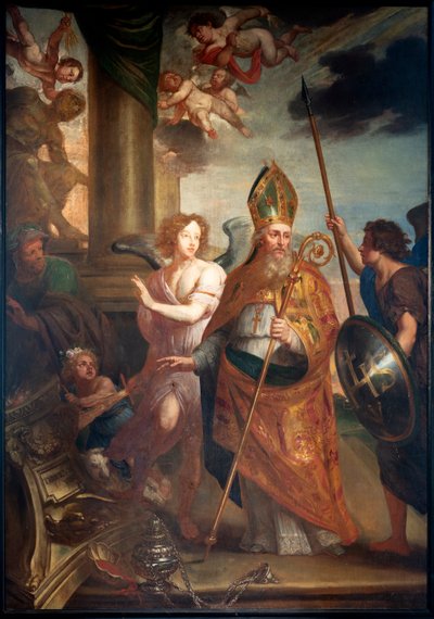Sognekirke (Schelderode, sognekirken Saint Martin) (maleri) av Belgian School
