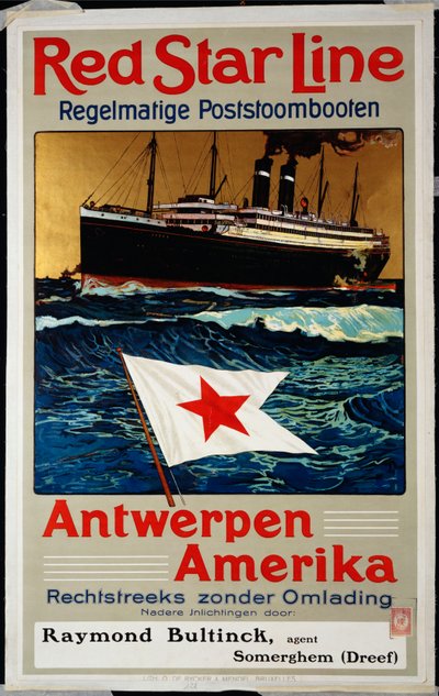 Red Star Line, Antwerpen Amerika, ca. 1899 av Belgian School