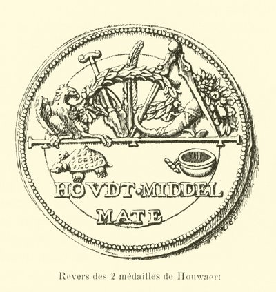 Omvendt av de to medaljene til Houwaert av Belgian School
