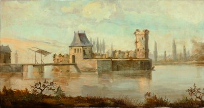 Andre bakrom på baksiden, møterom, veggmalerier med landlige scener i klassisk stil, trolig fra rundt 1810, scene 6 av Belgian School