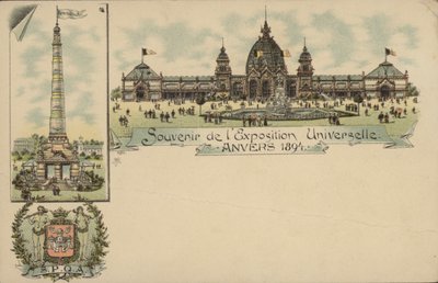 Suvenir fra Antwerpen internasjonale utstilling, Antwerpen, Belgia, 1894 av Belgian School
