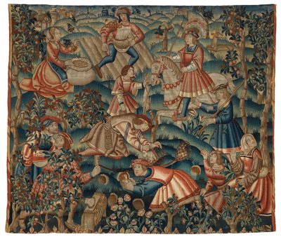 Tapestry, September måned, muligens fra Flandern av Belgian School