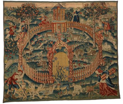 Tapet, Park au Cerfs, laget i Tournai, Belgia, ca. 1500 (ull) av Belgian School