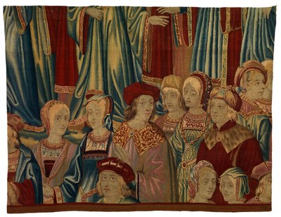 Billedteppefragment, Comtiers, laget i Brussel, Belgia, ca. 1520 (ull og silke) av Belgian School