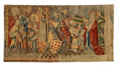 Billedteppefragmenter fra et billedvev som viser De syv sakramenter, laget i Tournai, Belgia av Belgian School