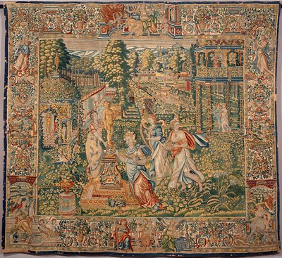 Gavene til Pomone (Pomona) nymfe av frukt Tapetet av produsenter av Brussel. 1500-tallets gener, Musei di Strada Nuova av Belgian School