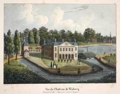 Utsikt over Château de Wisbecq, ca. 1895 (fotokrom) av Belgian School