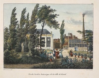 Utsikt over den botaniske hagen i byen Gent, ca. 1895 (fotokrom) av Belgian School