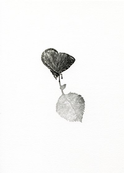 Suspense, 2014 (tregravering på papir) av Bella Larsson