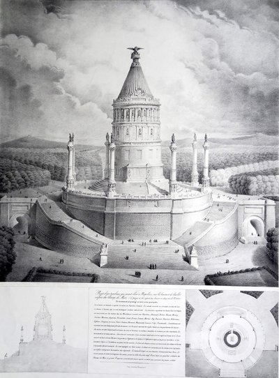 Prosjekt for en grav som ville bli reist til Napoleon på høyden av Chaillot foran Champ de Mars av Benard et Cie Imprimerie Lemercier