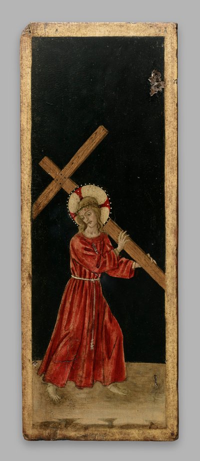 Kristus som bærer korset; Kristusstatuen; korsfestelsen av Benedetto Bonfigli