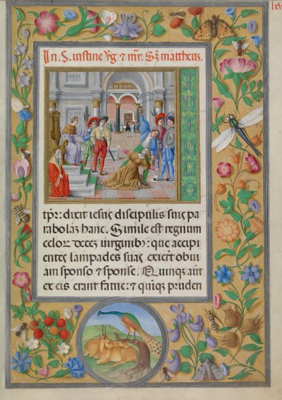 Martyrdøden til St. Giustina. Fra «Evangelium of Santa Giustina» (CBL W.107, f.65r) av Benedetto Bordone