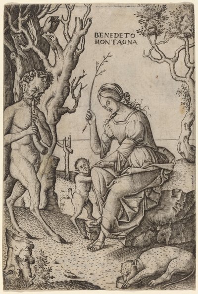 Satyr-familien av Benedetto Montagna