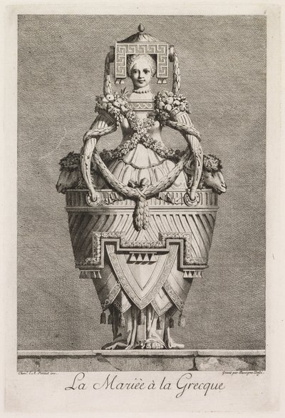 Gresk maskerade: The Greek Bride Plate 6, 1771. av Benigno Bossi