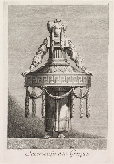 Gresk maskerade: Gresk prestinne (Plate 8) av Benigno Bossi